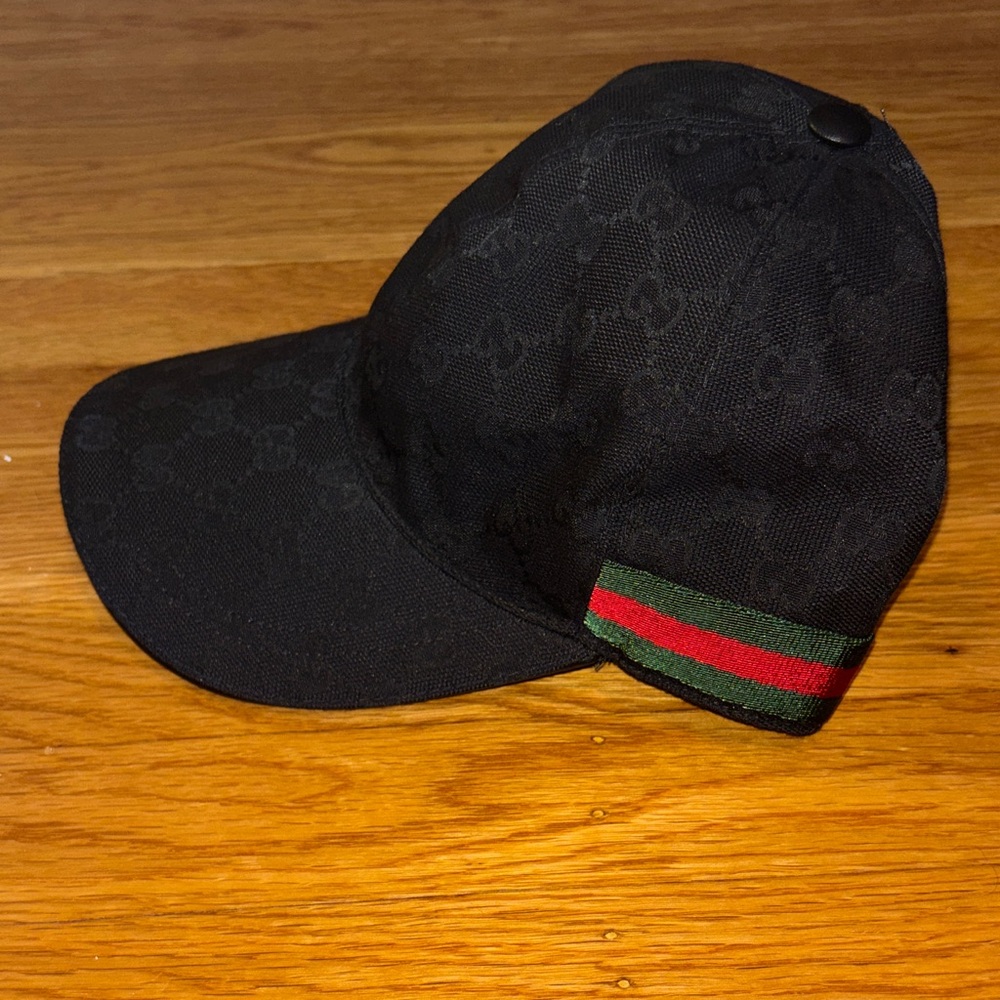 Gucci Black Hat with Red and Green Accents